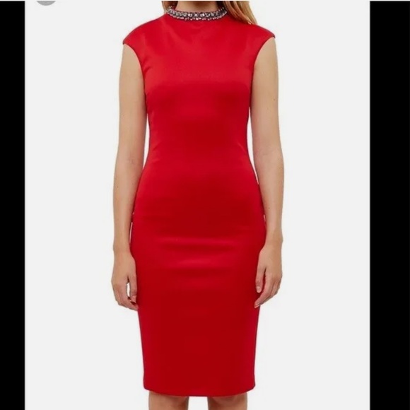 TED BAKER 'Cadyee' high neck bodycon midi dress - Picture 7 of 7